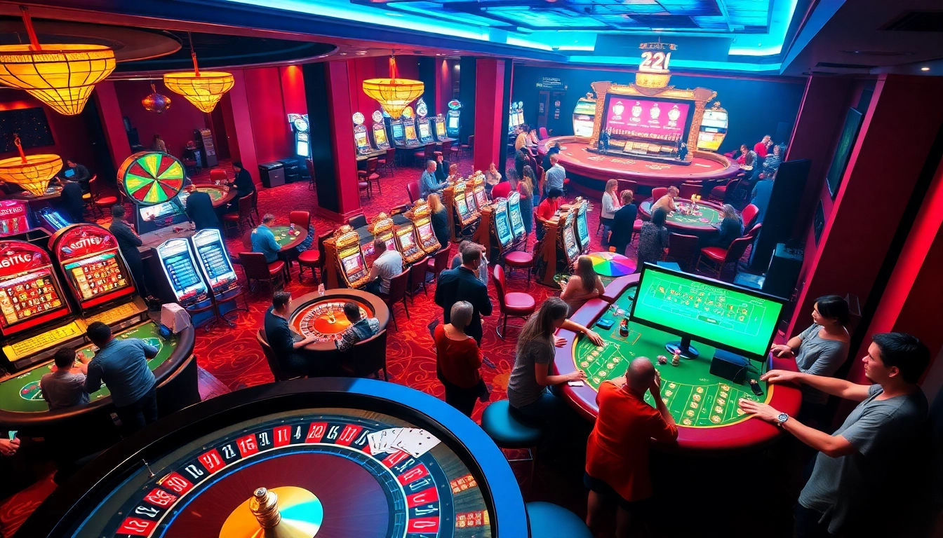 Experience the thrill of gambling at https://32win.army/ with vibrant casino tables, exciting poker chips, and flashing slot machines.