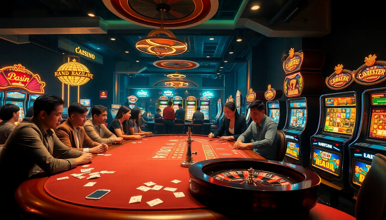 Experience the thrill of betting at bet88vn.locker, featuring vibrant casino tables and exciting slot machines.
