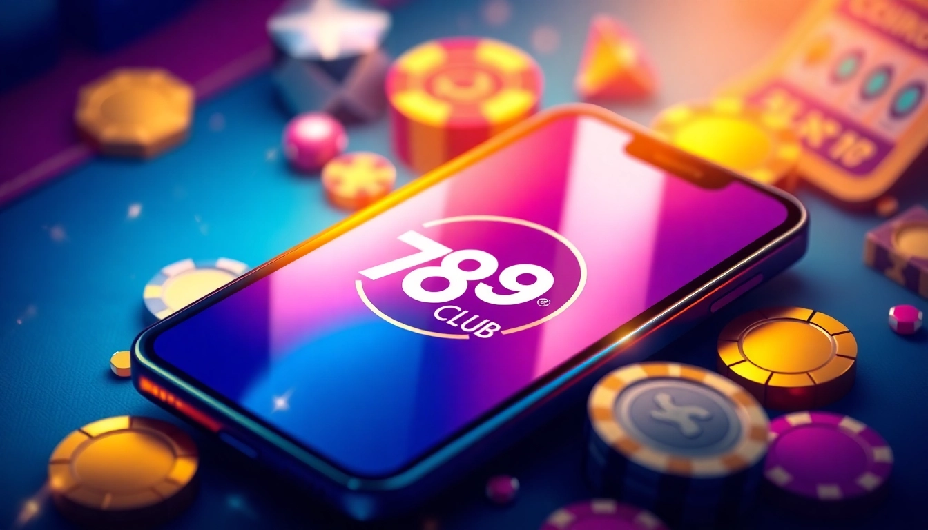 Tải 789club mobile app showcasing exciting gaming features on a smartphone.