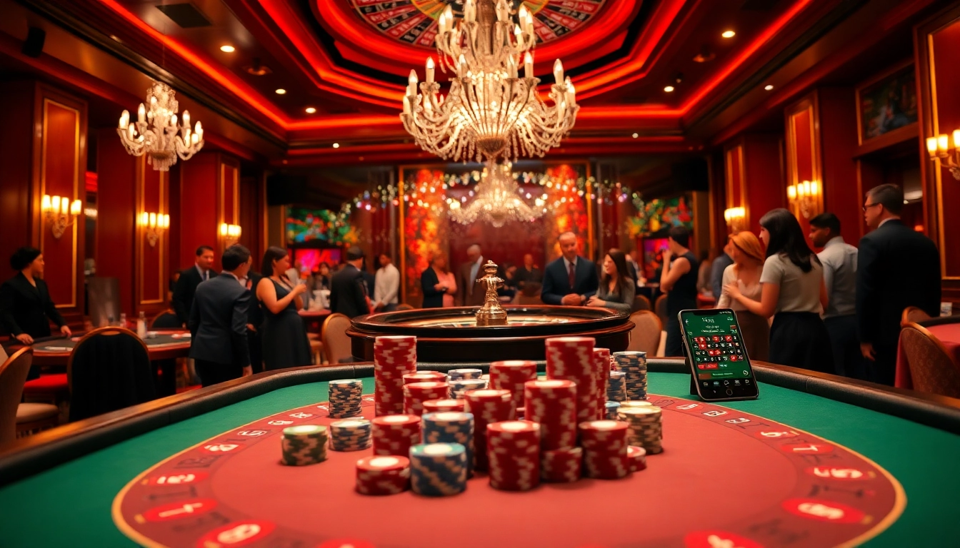 Experience the thrill of online gambling with the 68gamebai.download platform, showcasing vibrant casino games and exciting poker tables.