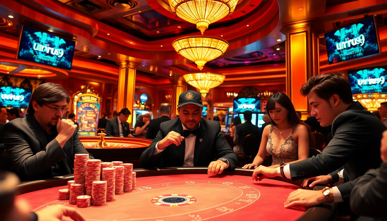 Engage with urus9 while playing poker in a luxurious casino setting filled with excitement.