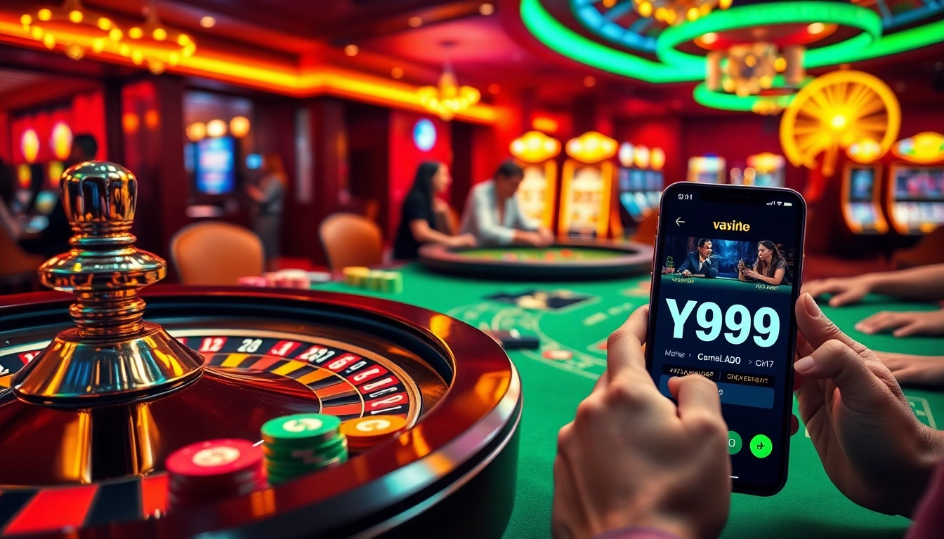 Experience the thrill of Y999 Game Download at the energetic casino, featuring roulette and engaging gameplay.