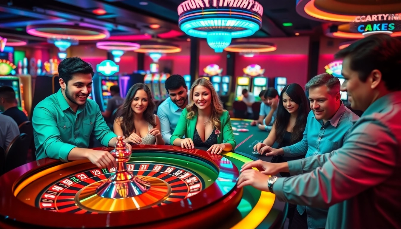 Experience the excitement of live crazy time at a bustling casino table, vibrant players engaged in high stakes.