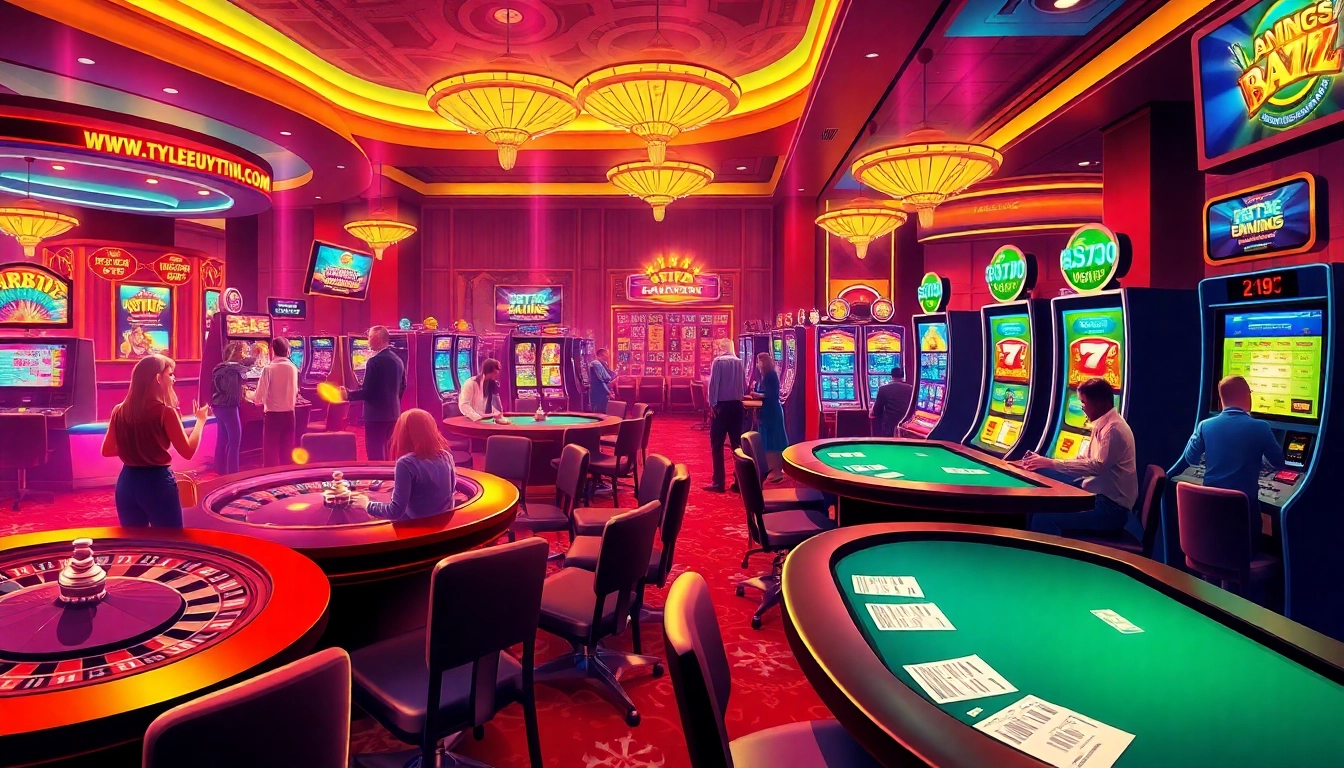 Players enjoying high-stakes wins at a casino, showcasing www.tylekeouytin.com in the background.